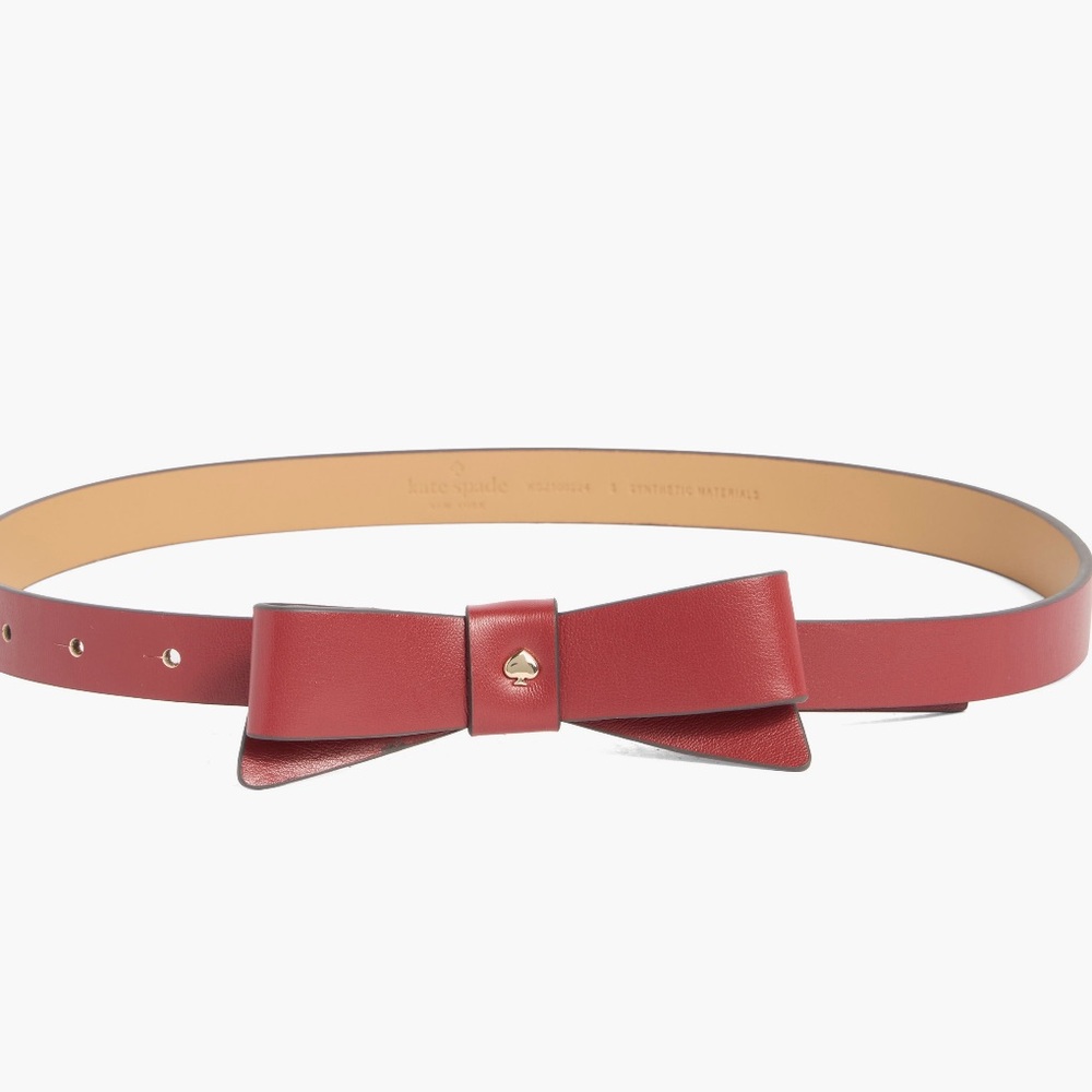 Kate Spade Cherry Red Bow Belt size Large - Picture 2 of 3